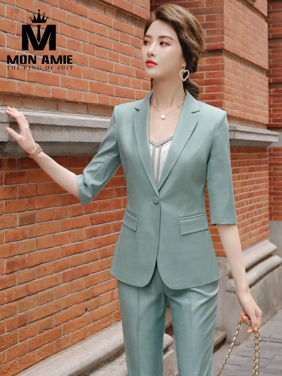 Soft Jade Green Textured Suit