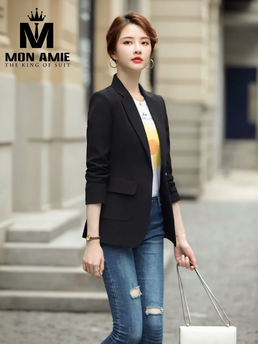 Black Women's Blazer with Large Flap Pocket