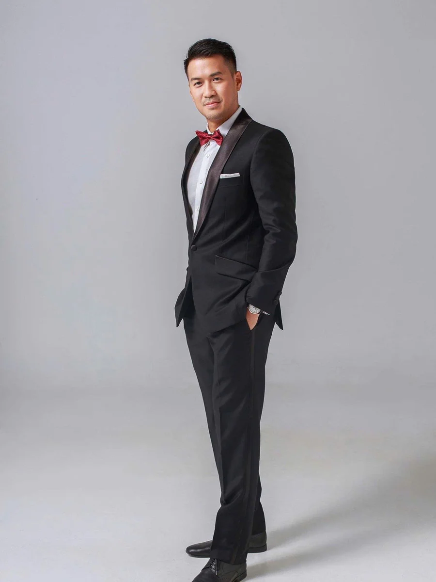 Black Tuxedo with Bronze-Sheen Shawl Lapel