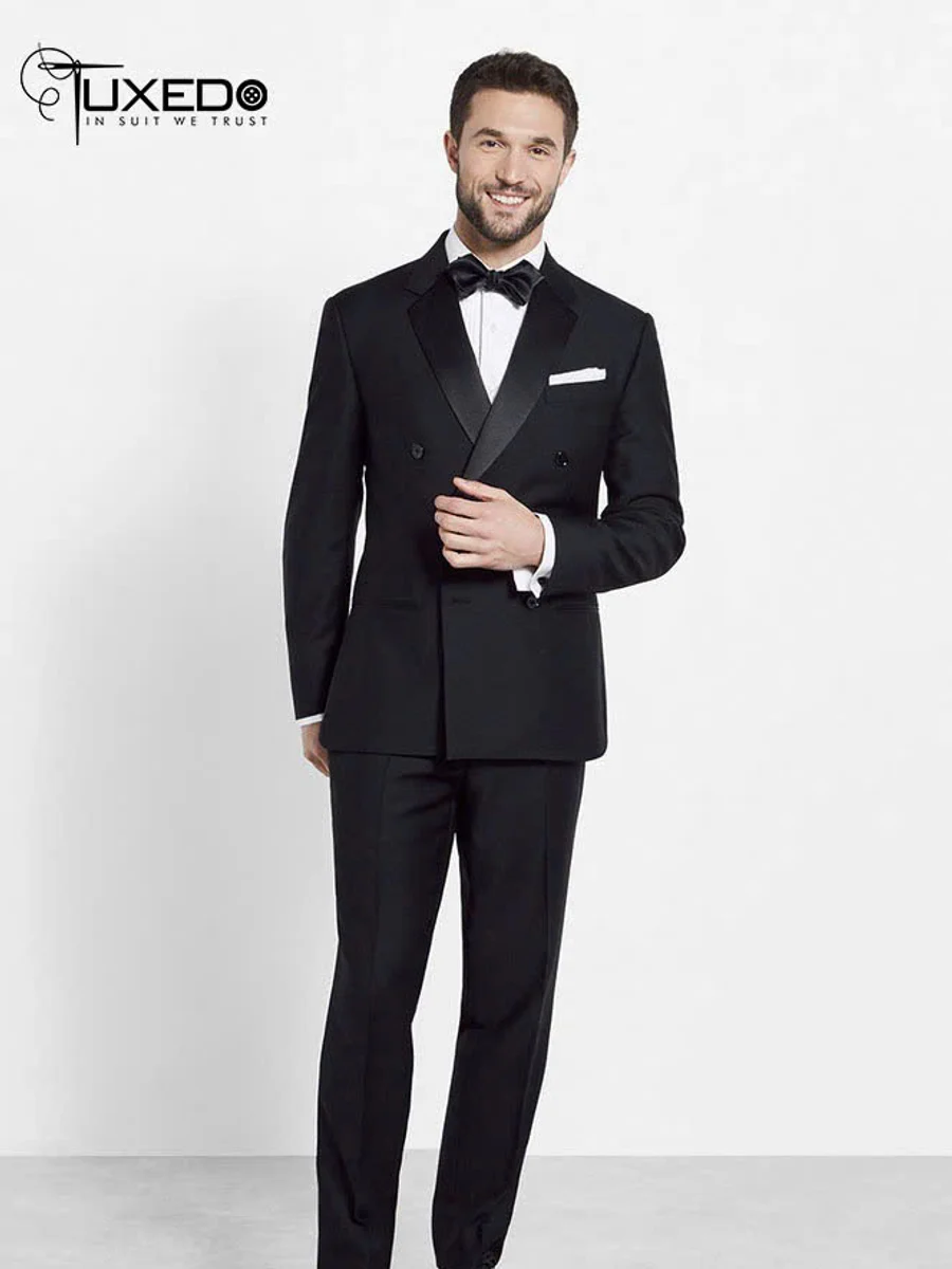 Classic Black Double-Breasted Tuxedo