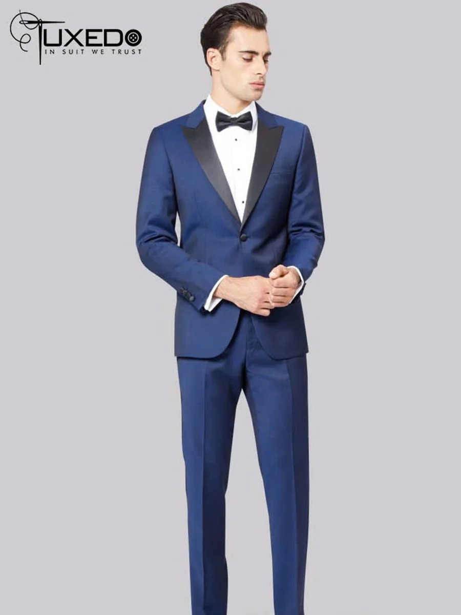 Cobalt Blue Peak Lapel Tuxedo