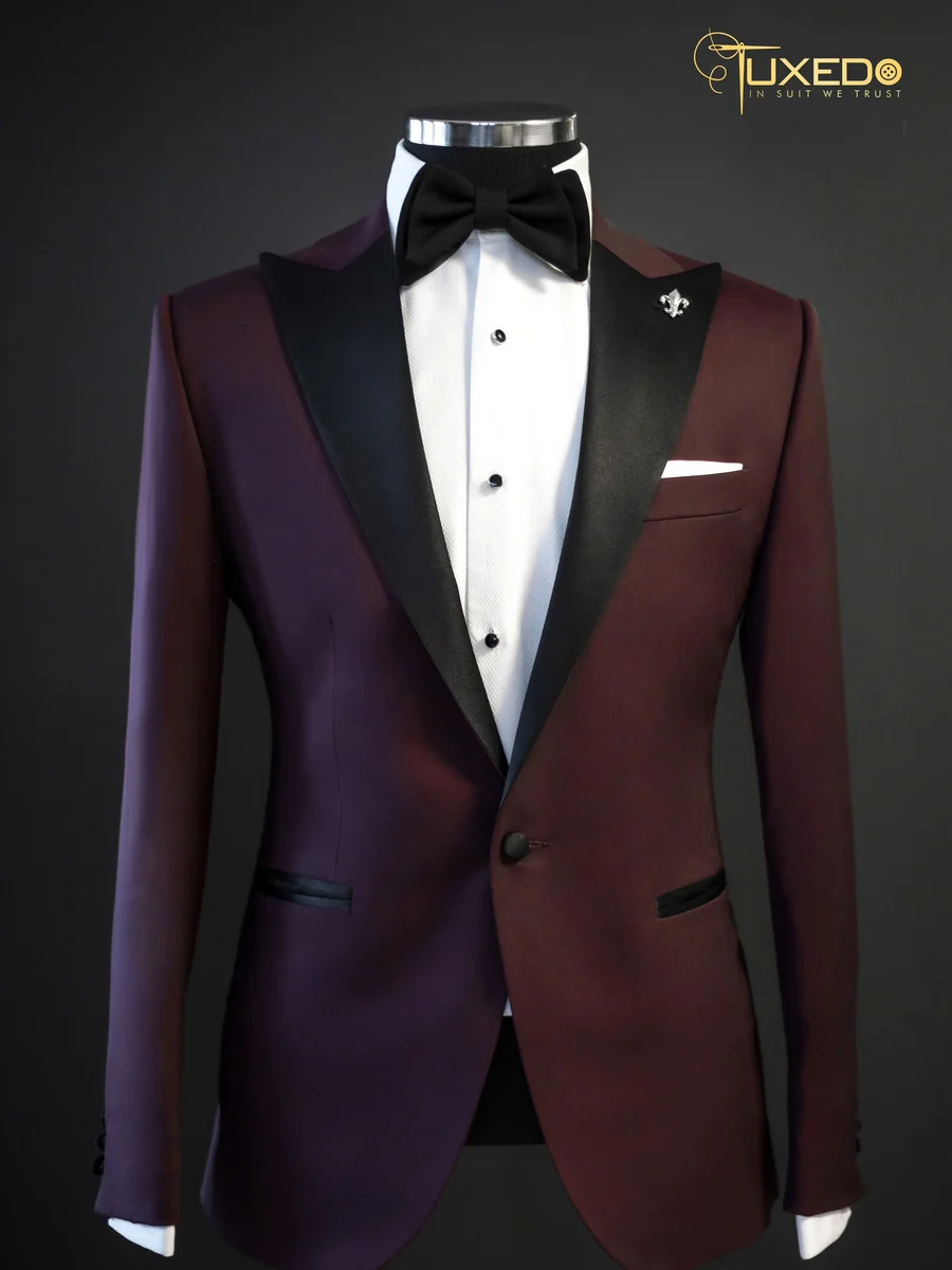Burgundy Peak Lapel Tuxedo