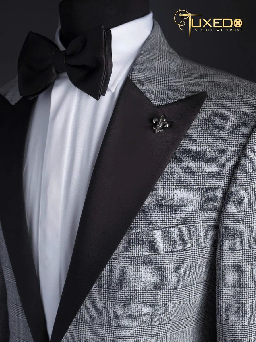 Grey Prince of Wales Check Tuxedo