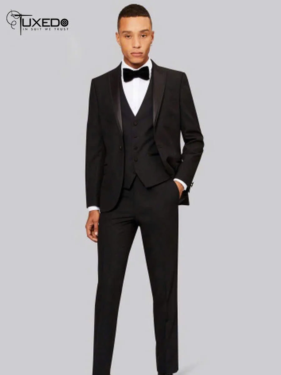 Black Three-Piece Shawl Tuxedo