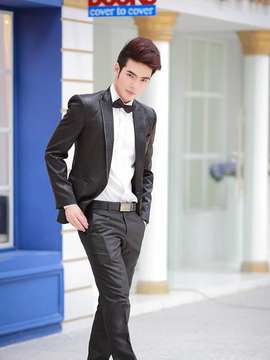 Black Jacquard Evening Suit