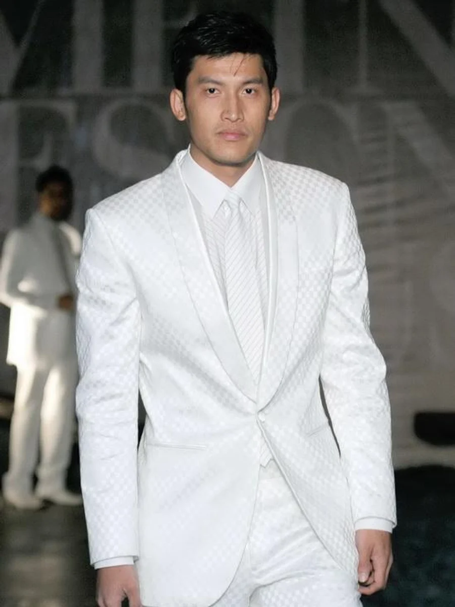 White Jacquard Check Tuxedo