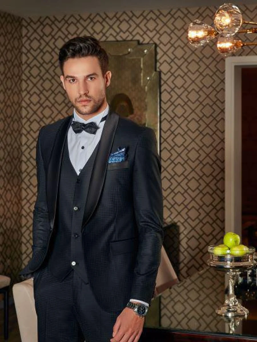 Midnight Textured Check Tuxedo