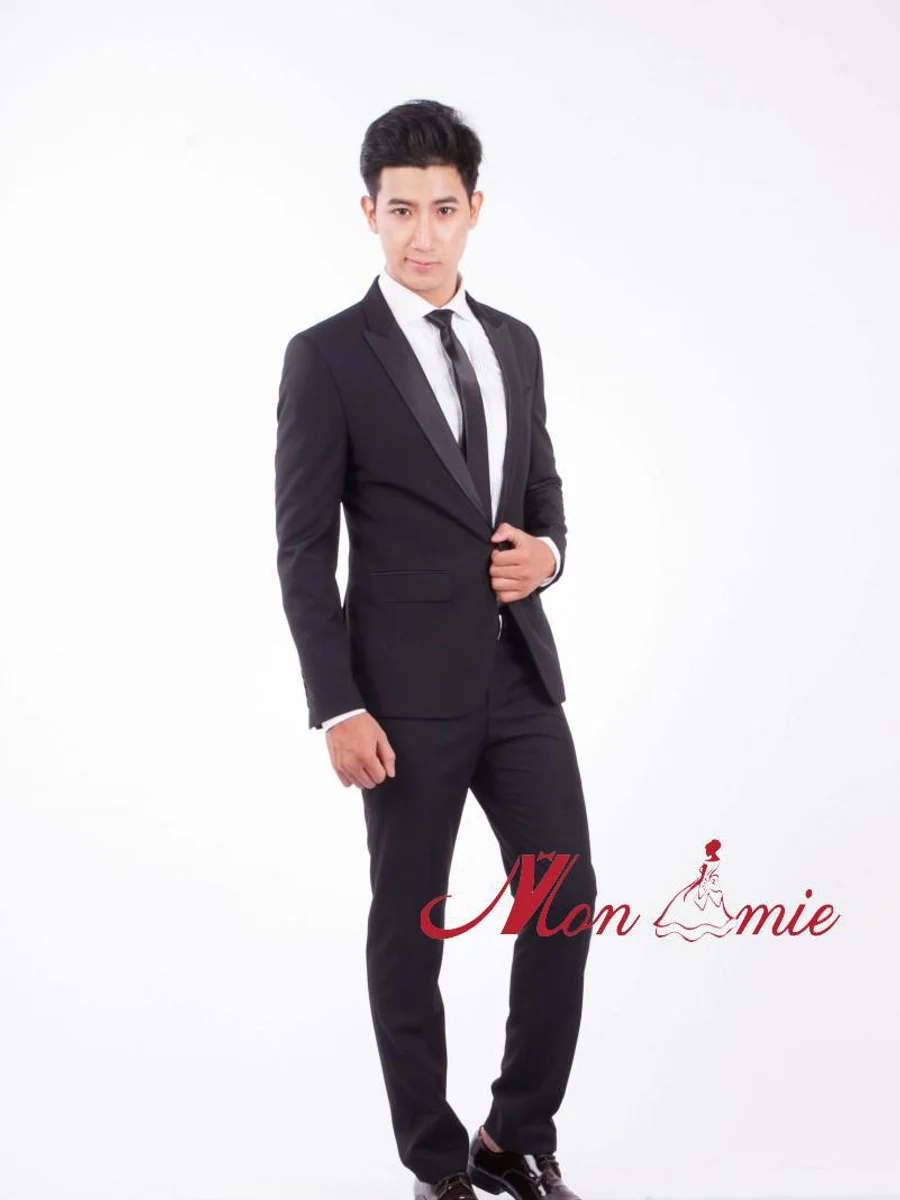 Peak Satin Black Tuxedo