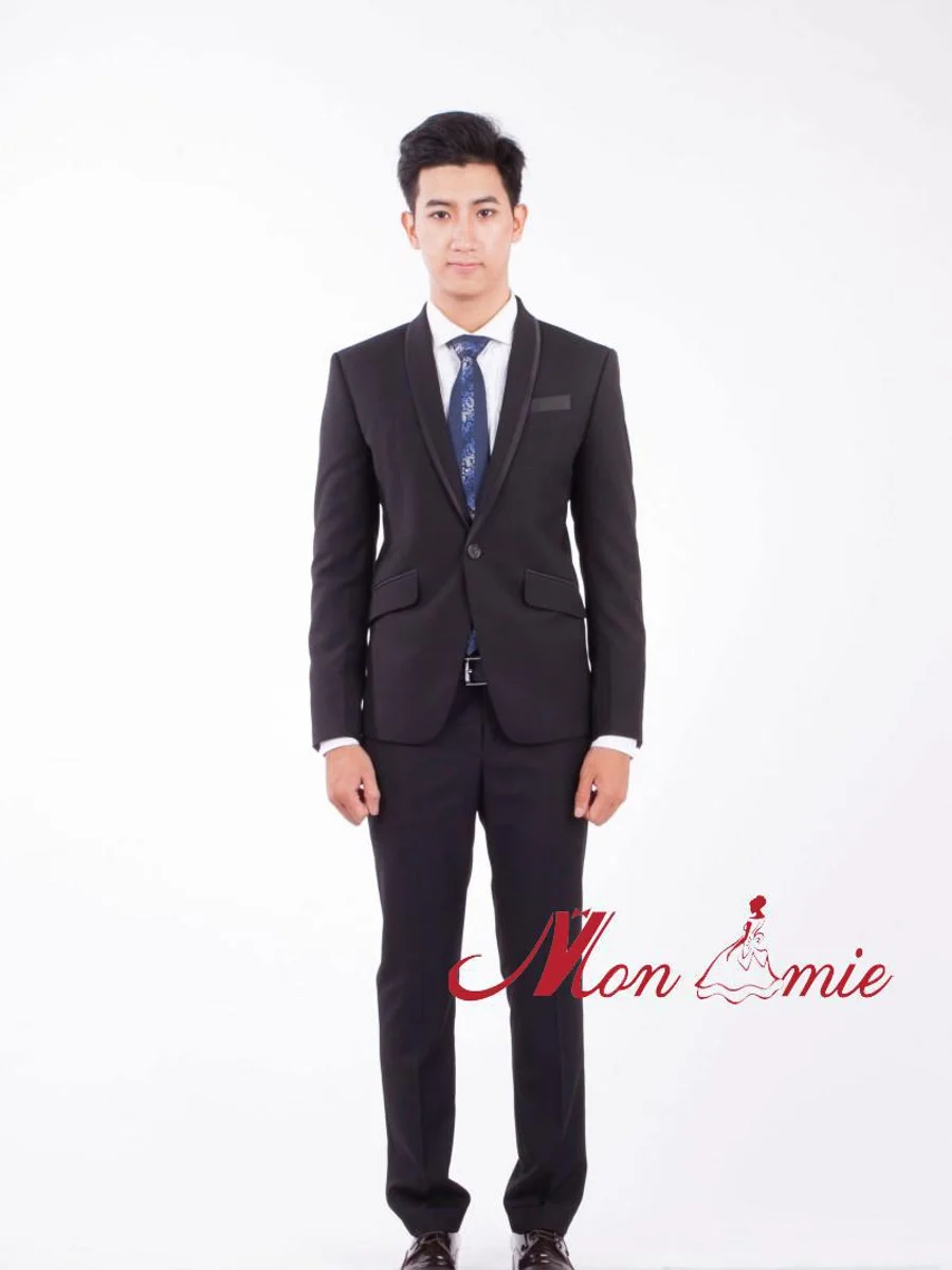 Black Shawl Lapel Wedding Suit
