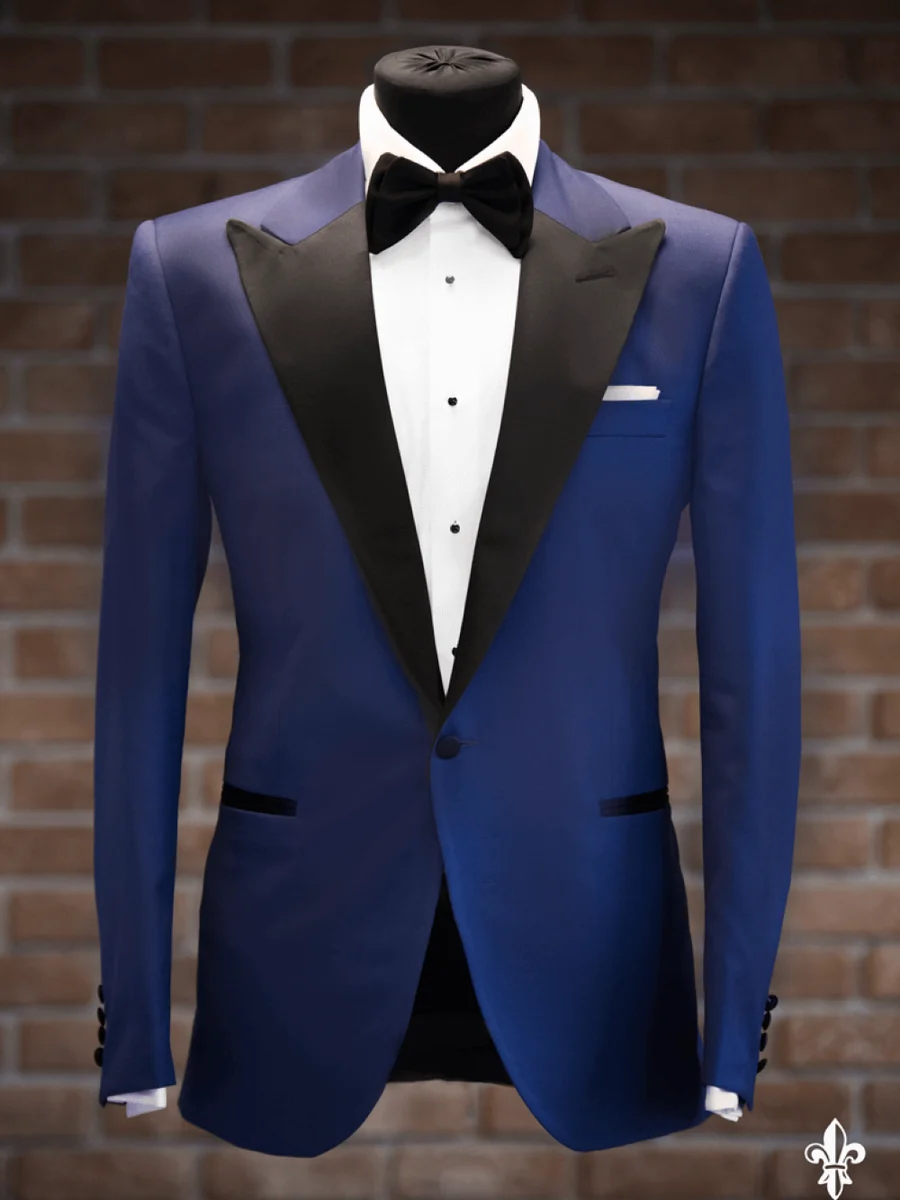 Cobalt Blue Peak-Lapel Tuxedo