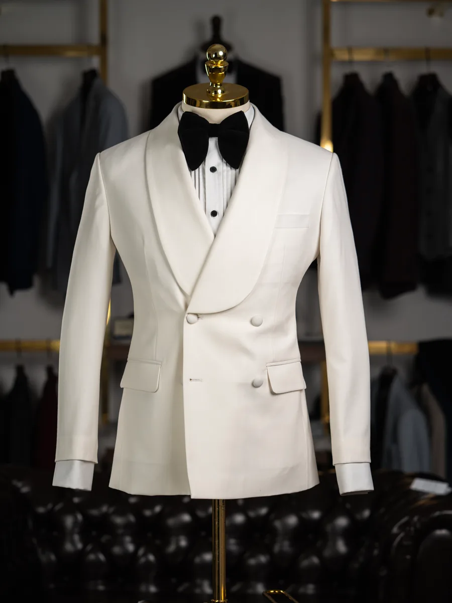 Ivory Double-Breasted Shawl Tuxedo